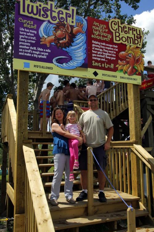 SANDERSON feature on Fun Mountain waterslides. Owners Tanya and Darius Hall. They hold their daughter Amarissa.(yes, spelled Amarissa). June 22, 2012  BORIS MINKEVICH / WINNIPEG FREE PRESS