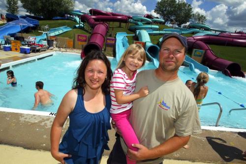 SANDERSON feature on Fun Mountain waterslides. Owners Tanya and Darius Hall. They hold their daughter Amarissa.(yes, spelled Amarissa). June 22, 2012  BORIS MINKEVICH / WINNIPEG FREE PRESS