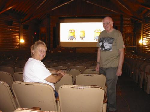 Park Theatre. Park Theatre Clear Lake  owners Bev and Jim Gowler in the theatre watching a trailer. June 28 2012. Bill Redekop story / photo. Winnipeg Free Press.