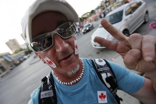 July 1, 2012 - 120701  -  Brett celebrates Canada Day at Osborne Village Sunday, July 1, 2012.    John Woods / Winnipeg Free Press