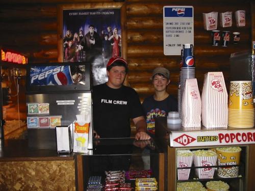 Park Theatre Clear Lake - Michael Allen, from Duncan, B.C., and Lauren Gowler staff the concessions stand. Allen is staying with his grandmother for the summer and working at Park Theatre. June 28 2012. Bill Redekop story / photo. Winnipeg Free Press.