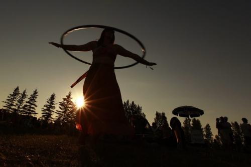 July 8, 2012 - 120708  -   Lura Wilson dances as the sun sets on the last day of the Winnipeg Folk Festival Sunday, July 8, 2012.    John Woods / Winnipeg Free Press
