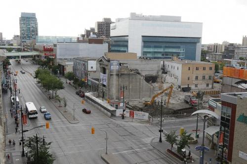 July 9, 2012 - 120709  -   Construction area on Portage Avenue which will be home to a hotel and entertainment zone. Photographed Monday, July 9, 2012.    John Woods / Winnipeg Free Press