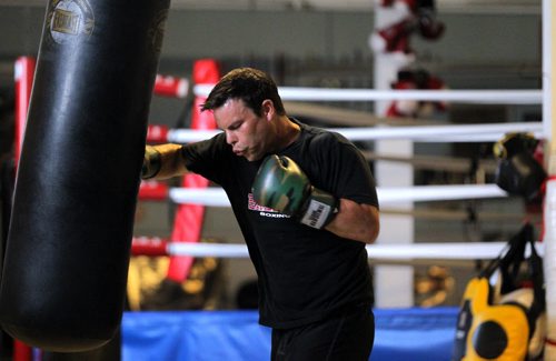 Brandon Sun Noel Harding works on the heavy bag at the Brandon Boxing Club, Monday afternoon. (Colin Corneau/Brandon Sun)