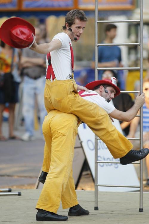 July 23, 2012 - 120723  -  Circus Firemen perform at the Winnipeg Fringe Festival Monday, July 23, 2012.  John Woods / Winnipeg Free Press