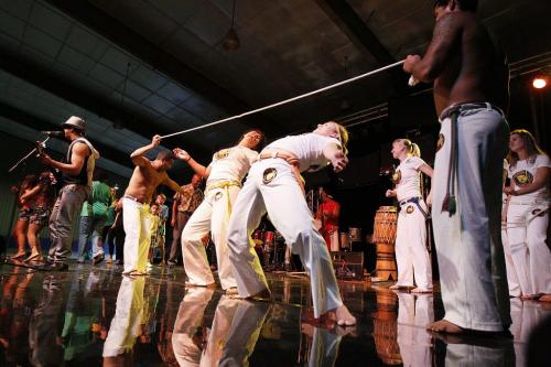 August 5, 2012 - 120805  -  Dancers limbo at the Brazilian Pavilion  Sunday August 5, 2012.    John Woods / Winnipeg Free Press
