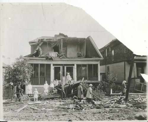 L.B. FOOTE/Winnipeg Free Press Archives Winnipeg storm  (7) June 17, 1919 Winnipeg scenes following wind storm   HOUSE SOMEWHAT DELAPIDATED Front view of 575 and 577 (Freedman's houses) Magnus Street. fparchive