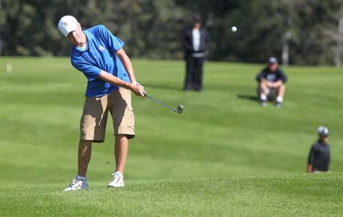 Brandon Sun Nick Myhre of Brandon, at the Tamarack golf tournament at the Clear Lake Golf Course on Monday. (Bruce Bumstead/Brandon Sun)