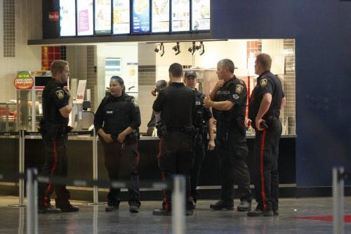 August 21, 2012 - 120821  - Winnipeg police attend a incident at SilverCity at St. Vital Mall Tuesday August 21, 2012. John Woods / Winnipeg Free Press