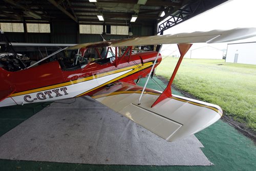 Acrosport II bi-plane at the Lyncrest Airfield, as part of the Western Canada Aviation Museum's Flyin' BBQ, Saturday, June 16, 2012. (TREVOR HAGAN/WINNIPEG FREE PRESS) - PLANED OWNED BY Gilbert Bourrier