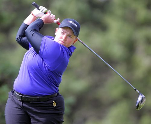 Brandon Sun Sarah Stebeleski competes in the womens' category during the 79th annual Tamarack golf tournament, Saturday afternoon. (Colin Corneau/Brandon Sun)