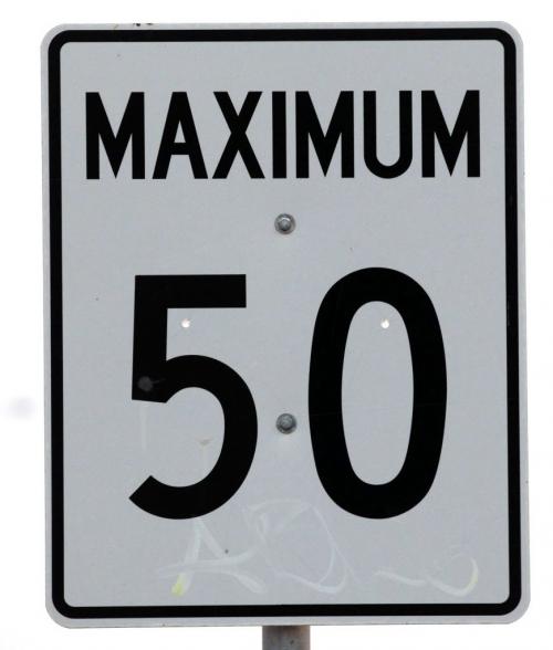 50 Km/h residential speed limit sign on Dakota Street south. September 11, 2012 - (Phil Hossack / Winnipeg Free Press)