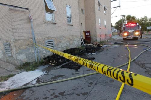 Fire in behind 351 Victor. $24,000 damage. Fire started in some mattresses and a couch and then spread into three suites. No one injured. September 13, 2012  BORIS MINKEVICH / WINNIPEG FREE PRESS