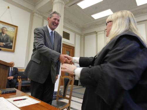 Brian Pallister is sworn into the Manitoba Leg and is now the official oposition leader. There was a cerimony at the Leg. September 19, 2012  BORIS MINKEVICH / WINNIPEG FREE PRESS
