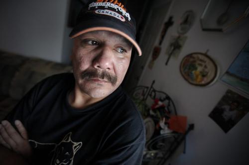 September 24, 2012 - 120924  -  Lyle Tobacco, 47, lived on the streets for five years and is now part of the At Home Project, is photographed in his home Monday September 24, 2012.  John Woods / Winnipeg Free Press