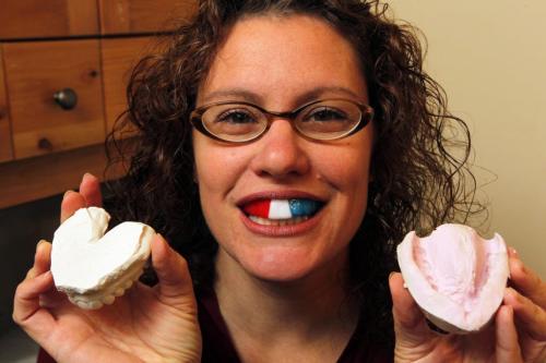 Pauline Simundson started a company that makes custome mouth guards for people. Whe lives in Warren, Manitoba. September 25, 2012  BORIS MINKEVICH / WINNIPEG FREE PRESS