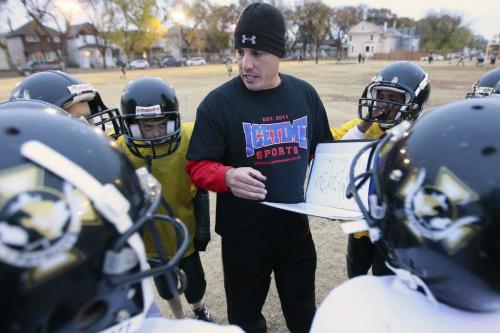 October 3, 2012 - 121003  -  Coach Mike Wynne practices with his team the Valour Patriots at Isaac Brock Community Centre Wednesday October 3, 2012.  John Woods / Winnipeg Free Press