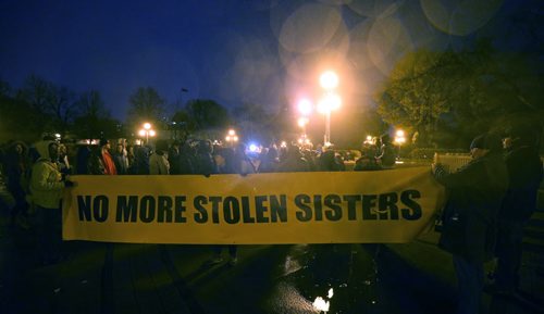 Many people attended a vigil for missing and murdered women at the Legislative Building, Thursday, October 4, 2012. (TREVOR HAGAN/WINNIPEG FREE PRESS)