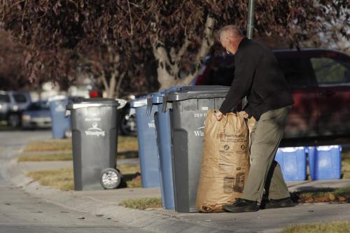 October 11, 2012 - 121011  -  Residents of Baisinger Drive put out their garbage Thursday October 11, 2012.  John Woods / Winnipeg Free Press
