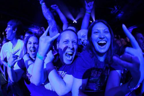 July 24, 2012 - 120723  -  Fans watch Iron MAiden perform at the MTS Centre Tuesday, July 24, 2012.  John Woods / Winnipeg Free Press