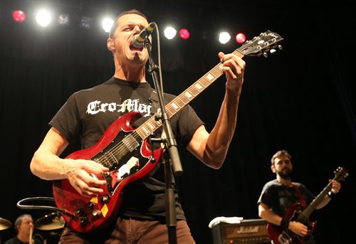 Winnipeg thrash-punk band Propagandhi performs a sold-out show at the West End Cultural Centre as part of the Ellice Avenue venue's 25th anniversary celebration. The party continues tonight with a concert featuring local roots musicians, including Scott Nolan, Nicky Mehta, the Magnificent 7s and Keri Latimer. October 19, 2012. (TREVOR HAGAN/WINNIPEG FREE PRESS)