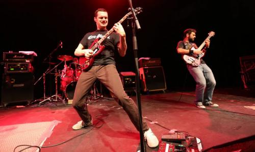 Winnipeg thrash-punk band Propagandhi performs a sold-out show at the West End Cultural Centre as part of the Ellice Avenue venue's 25th anniversary celebration. The party continues tonight with a concert featuring local roots musicians, including Scott Nolan, Nicky Mehta, the Magnificent 7s and Keri Latimer. October 19, 2012. (TREVOR HAGAN/WINNIPEG FREE PRESS)