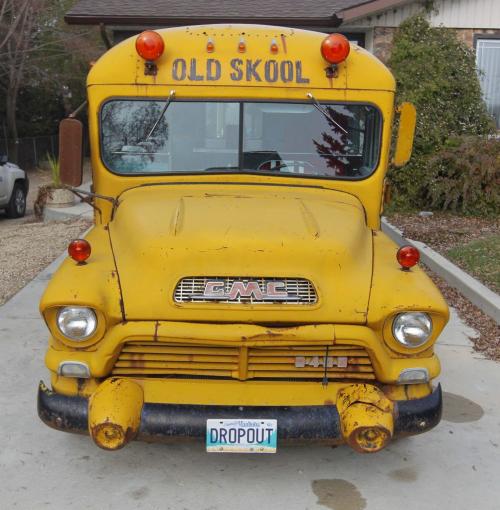 CLASSIC CAR - Randy Klym's 1957 GMC school bus. October 16, 2012  BORIS MINKEVICH / WINNIPEG FREE PRESS