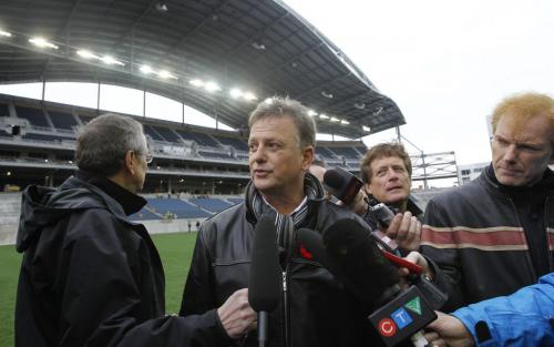 Garth Buchko, president and CEO Winnipeg Blue Bombers Football Club speaks to media at Investors Group Field Monday afternoon.Bruce Owen Story  (WAYNE GLOWACKI/WINNIPEG FREE PRESS) Winnipeg Free Press  Oct.29   2012