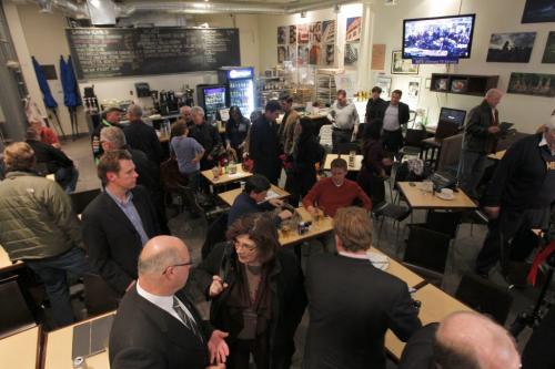 City councillor Scott Fielding and MB local Gov't minister Ron Lemieux went head to head at the Free Press Cafe. October 29, 2012  BORIS MINKEVICH / WINNIPEG FREE PRESS