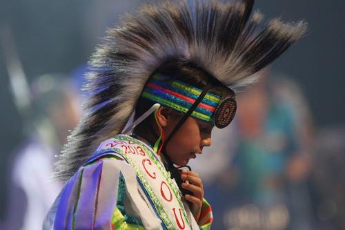 Dancers take part in the Grand Entry at The Aboriginal Peoples Choice Music Awards 2012 during The 7th annual Manito Ahbee Festival  at the MTS Centre in Winnipeg Friday night-  See story November 02, 2012   (JOE BRYKSA / WINNIPEG FREE PRESS)