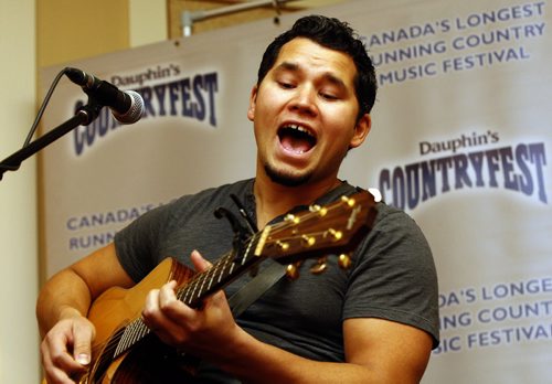 Country singer/songwriter Don Amero  sings at newser - Dauphin Countryfest  announces line up that includes artist , Carrie Underwood , Dierks Bentley  , Thompson Square  and many others -Brad Oswald Story -  KEN GIGLIOTTI  / WINNIPEG FREE PRESS  /  Nov 6 2012