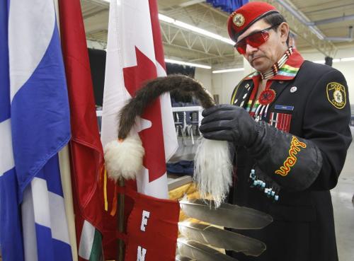 Melvin Swan, First Nations Veteran prior to the ceremony Honouring Our Veterans Pow Wow held at Indian & Metis Friendship Centre Thursday. (Note he may not be in attendance at the event because of his health.)For  Carol Sanders  story  (WAYNE GLOWACKI/WINNIPEG FREE PRESS) Winnipeg Free Press  Nov. 8    2012
