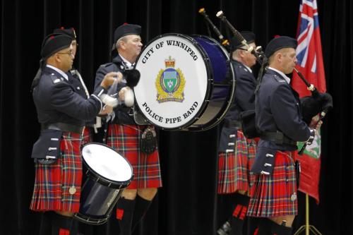 Police Grad at the Convention Centre. Various photos from the event. Pipe Band. November 9, 2012  BORIS MINKEVICH / WINNIPEG FREE PRESS
