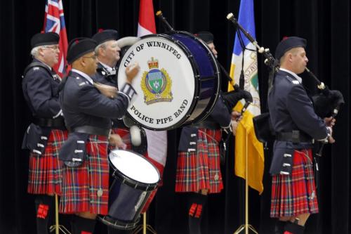 Police Grad at the Convention Centre. Various photos from the event.  Pipe Band.November 9, 2012  BORIS MINKEVICH / WINNIPEG FREE PRESS