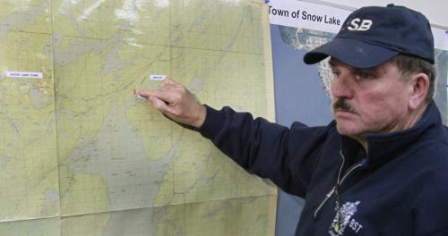 Ross Peden, Regional Investigator with the Transportation  Safety Board Of Canada at a news conference in the Snow Lake Town Office in Snow Lake Mb.  Aldo Santin story (WAYNE GLOWACKI/WINNIPEG FREE PRESS) Winnipeg Free Press  Nov. 19   2012. Please take note that the actual crash site is 6 miles east of the Town of Snow Lake and one mile from the Snow Lake Airport. Snow Lake, Manitoba Plane Crash, November 18 2012:  The deceased has been identified as a 40-year-old man resident of Snow Lake.  He was the pilot of the aircraft. The seven injured passengers were all adult males.  Their conditions is undetermined. The plane departed Snow Lake and was headed to Winnipeg. No other updates are anticipated.  The name of the pilot will not be released. The investigation into the crash will continue in collaboration with the Transportation Safety Board. Pictures courtesy of RCMP Snow Lake Detachment.