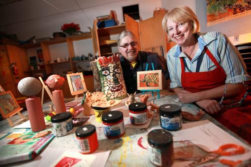 Local art teachers Ann Rallison - Machray School and Tom Roberts - Dakota Collegiate, were named the top art teachers in Canada. See Nick Martin story. Nov 20 ,  2012. Ruth Bonneville / Winnipeg Free Press.