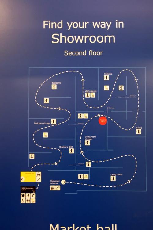 Map of second floor show room in the new Ikea Winnipeg Wednesday. The store will have its grand opening to the public on Nov 28, 2012- The store is 390,000 sq feet and will be the third largest in Canada-See Geoff Kirybson story- November 21, 2012   (JOE BRYKSA / WINNIPEG FREE PRESS)