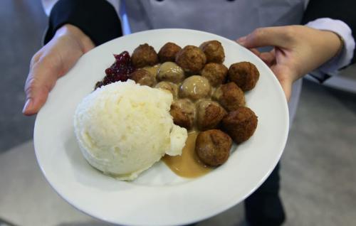 Ikea meatball plate at the  new Ikea Winnipeg Wednesday. The store will have its grand opening to the public on Nov 28, 2012- The store is 390,000 sq feet and will be the third largest in Canada-See Geoff Kirybson story- November 21, 2012   (JOE BRYKSA / WINNIPEG FREE PRESS)