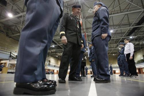 November 26, 2012 - 121126  -  General Walter Natynczyk inspects the 220 Red River Royal Canadian  Air Cadet Squadron during their 70th anniversary celebration at Minto Armouries in Winnipeg Monday November 26, 2012.  John Woods / Winnipeg Free Press
