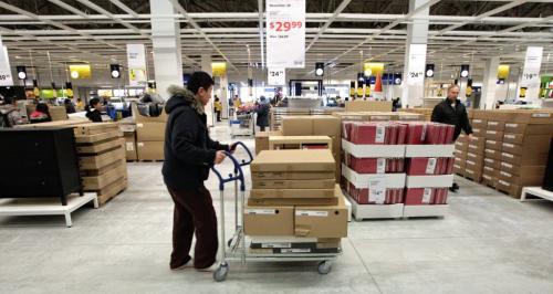 Shoppers get busy loading up after the grand opening of the new IKEA in Winnipeg.  121128 November 28, 2012 Mike Deal / Winnipeg Free Press