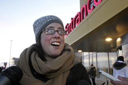 Trish Kekropidis was the winner of a $5000 gift card prior to the opening of the IKEA store Wednesday morning.  121128 - Wednesday, November 28, 2012 -  (MIKE DEAL / WINNIPEG FREE PRESS)