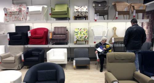 A couple tests out the chairs in the showroom after the grand opening of Winnipeg's IKEA Wednesday morning. 121128 - Wednesday, November 28, 2012 -  (MIKE DEAL / WINNIPEG FREE PRESS)