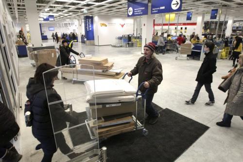 The cash registers were ringing as customers make their way towards the exit after the grand opening of Winnipeg's IKEA Wednesday morning. 121128 - Wednesday, November 28, 2012 -  (MIKE DEAL / WINNIPEG FREE PRESS)