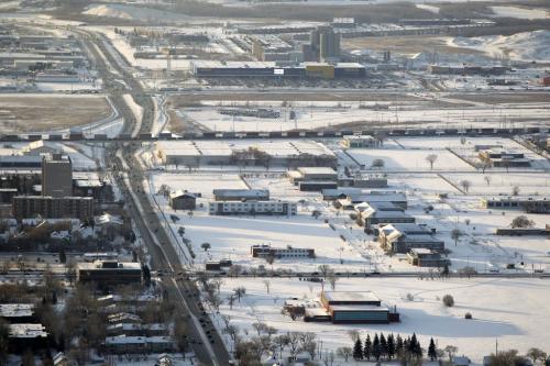 Aerial photos over Winnipeg. The Kapyong Barracks is a 160 acre parcel of land along Kenaston Boulevard and Grant Avenue in Winnipeg that has sat empty for years.November 28, 2012  BORIS MINKEVICH / WINNIPEG FREE PRESS