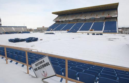 Piece by piece crews are tearing out seats and items from the now closed Canad Inns Stadium-Standup Photo-November 29, 2012   (JOE BRYKSA / WINNIPEG FREE PRESS