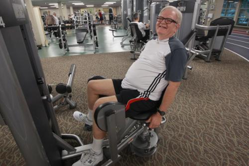 66 Year old Dave Holt works out Monday morning at the Reh-Fit Centre at 1390 Taylor Ave- The Centre has set a new global standard and has been named 2012 facility of the Year- See Daves story- Dec 03, 2012   (JOE BRYKSA / WINNIPEG FREE PRESS)