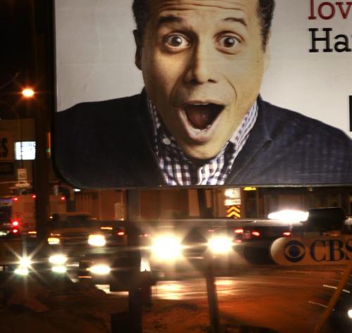 A CBS Harry Rosen billboard faces McPhillips St. as the billboard industry is set to converge on city councils EPC Wednesday to protest new taxes.  (WAYNE GLOWACKI/WINNIPEG FREE PRESS) Winnipeg Free Press  Dec.5   2012