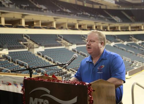 Host Chair Mitch Tarapasky was at the news conference for the up coming 2013 Tim Hortons Roar Of The Rings Dec.1-8 in the MTS Centre. The Rocks in Your Socks ticket promotion featuring a pair of tickets to one of the first two draws priced at $39 will go on sale Dec. 6 at 10:00am.  was announced. Paul Wiecek story  (WAYNE GLOWACKI/WINNIPEG FREE PRESS) Winnipeg Free Press  Dec.5   2012