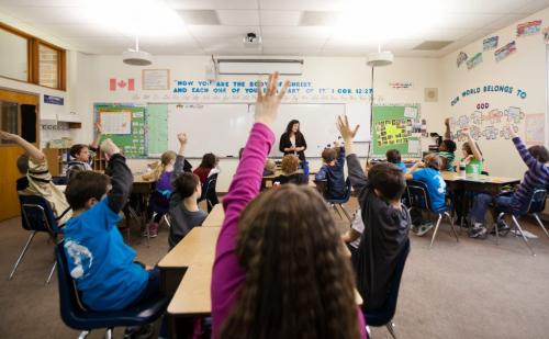 Grade 5 students at Calvin Christian Elementary learned about spending and saving during a Community Financial Counselling Services' finances for elementary kids pilot program on November 30, 2012. (Melissa Tait / WInnipeg Free Press)