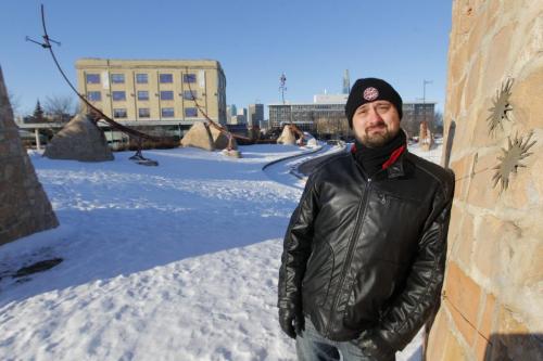 Photo of Chadwick Ginther for Our Winnipeg. His favourite place is the Oodena circle at the Forks. December 7, 2012  BORIS MINKEVICH / WINNIPEG FREE PRESS